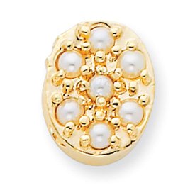 14k Cultured Pearl Bracelet Slide - KL154