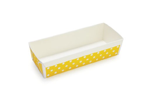 Rectangular Loaf Set of 6 Paper Baking Pans: Yellow Polka Dots