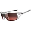 Oakley Ideal Women's Active Designer Sunglasses w/ Free B&F Heart Sticker - Polished White/G40 Black Gradient
