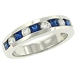 Round Dmd(.33ct) and Princess Cut Sapphire(.68ct) Rg