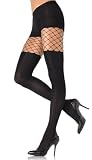 Lycra Opaque Tights with Diamond Net Thighs, One Size (8 to 14)