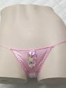 Satin Look Lycra Tie on the Side Thong,Pink