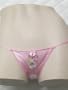 Satin Look Lycra Tie on the Side Thong,Pink