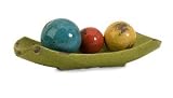 Mercade Decorative Ceramic Balls in Tray - 4-Piece Set