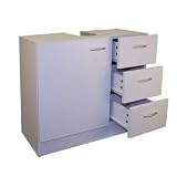Badschrank 3 Schubladen Waschbeckenunterschrank WEISS