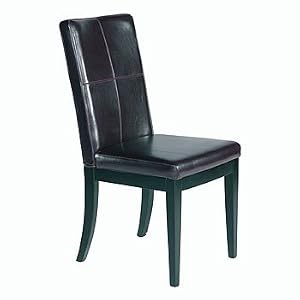 6 Espresso Bree Leather Parsons Dining Chairs by Blue Concept