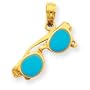 14k Aqua Enameled Sunglasses Pendant