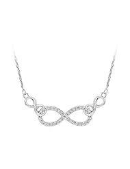Diamond Infinity Pendant with Chain in Sterling Silver (0.13 cttw)