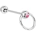 Pink Gem Slave Barbell Tongue Ring