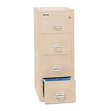 Insulated 4-Drawer Vertical File, 17-5/8w x31-5/8d, Letter, Parchment