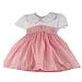 Girls Dress Smocked with Blue Flower Applique by Charlie Boy (6M - 24M)