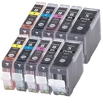 CLI-8 / PGI-5 WITH CHIP - 10 Item Multipack Canon Compatible Ink Cartridges for Canon Pixma iP4200 iP4300 iP4500 iP5100 iP5200 iP5200R iP5300 MP500 MP530 MP600 MP600R MP610 MP800 MP800R MP810 MP830 MP960 MP970 9000 - CLI8/PGI5 (Contains: any comnination of CLI-8C, CLI-8Y, CLI-8M, CLI8BK, PGI-5BK) - Latest Chip Installed, Ready For Use, No Fuss!
