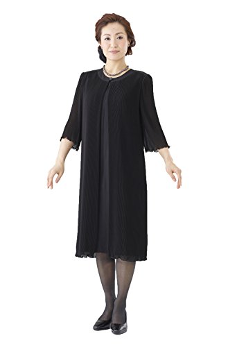 (クインスタイル) Queen Style 喪服 レディース 礼服 大きいサイズ 夏 夏用 春 前開き 授乳 ブラックフォーマル プリーツ ワンピース FB1N038A