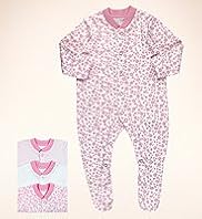 3 Pack Pure Cotton Floral Sleepsuits