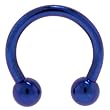 Grade 23 Titanium Dark Blue 3/8 Inches Horseshoe - 4mm Balls