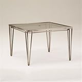 Klip Square Glass Top Dining Table with Umbrella Hole