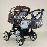 Kombi Kinderwagen S6, mittelbraun-blumen, Sportfelgen Preisvergleich