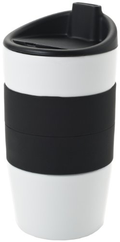 Yedi Houseware Classic Coffee and Tea 10 1/2-Ounce Single Silicone Sleeve Travel Mug, Black