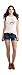 Aeropostale Women's Dark Wash Destroyed Midi Shorts