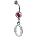 Pink Letter O Dangle Belly Ring