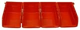 9.5x6x5 STACKABLE STORAGE BINS 4-PIECE SET W/ RAIL