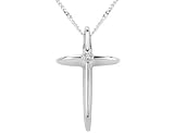 Diamond Cross Pendant in 14K White Gold with Chain
