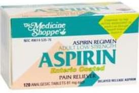 Medicine Shoppe Aprin EC Adult Low Strength, Tablet, 81mg, 120 CT (2 PACK)