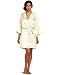 Intimo Women's Poly Charmeuse Robe, Ivory, Small