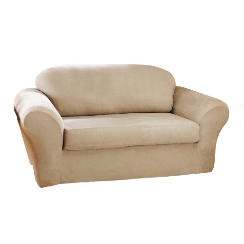 Stretch Suede 2-pc. Sofa Slipcover – Oatmeal