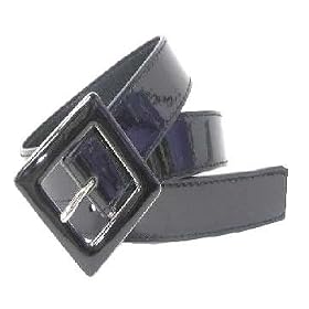 Narrow Patent Leather Black Ladies Dress Belt