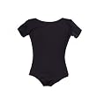 Capezio Toddler Little Girls Black Short Sleeved Dance Leotard 2T-12