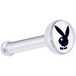 White Black Playboy Rabbit Head Nose Bone