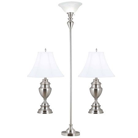 Hunter Lighting Lauren Brushed-Steel Three-Lamp Multi-Pack