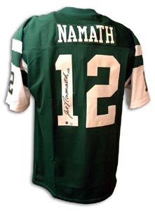 Joe Namath Signed New York Jets Throwback Green Jersey