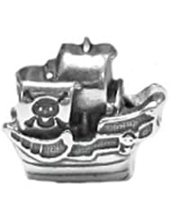 Genuine Zable (TM) Product. 925 Sterling Silver Pirate Ship Bead Charm. 100% Satisfaction Guaranteed.