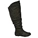 Twisted Women's Shelly Wide Calf Faux Suede Knee-High Slouchy Boot