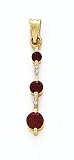 14K .02CT Dia Garnet Pend - GH15816JAN