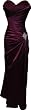 Strapless Long Satin Bandage Gown Bridesmaid Dress Prom Formal Crystal Pin