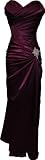 Strapless Long Satin Bandage Gown Bridesmaid Dress Prom Formal Crystal Pin