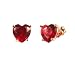 10k Yellow Gold Heart-Shaped Created Ruby Stud Earrings