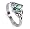 Sterling Silver Marquise Shaped Aqua Marine Cubic Zirconia with Celtic Endless Knot Design Polished Finish 2mm Band Ring Size 4