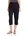 Alfred Dunner Women's Side Pocket Back Elastic Capri with Button Hem Detail