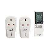 Home Easy Remote Controlled Double Sockets White +timer Remote New