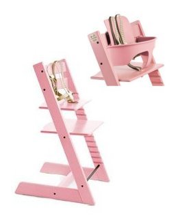 Stokke Tripp Trapp Trend Highchair In Pink With Baby Set