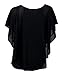 eVogues Plus size Layered Chiffon Top Black