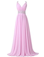 V-neck Acrylic/Chiffon/Satin Mermaid Cocktail  Sequined Backless Ruched Beaded Lace-Up Halter Prom Dress/Wedding Party Dress  With Rhinestones