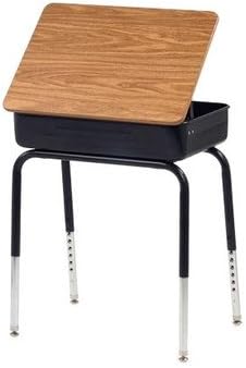 Lift-Lid Laminate Student Desk Desk Finish: Walnut, Configuration: Particle Board Core with Nylon Glides (Standard)