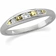 14K White Gold Citrine Anniversary Band with Diamonds