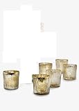 2 1/2in Ribbed Antique Silver Votives, Set of 6