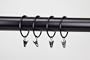 A&F Rod D�cor - 10 CURTAIN RINGS W/CLIPS&HOOKS - 2 inch Black